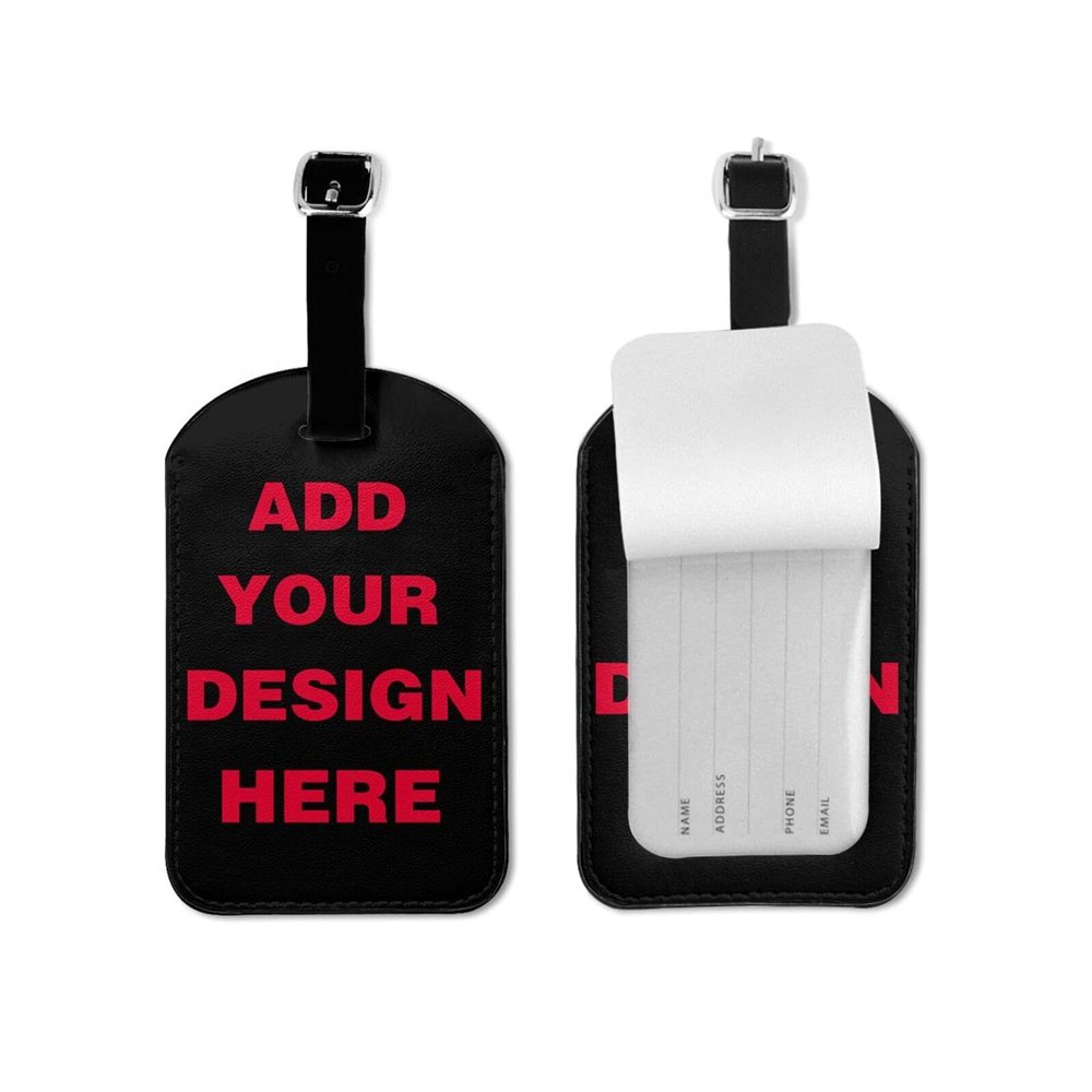 Custom Luggage Tag, Personalized Add Your Image Text Suitcase Labels Bag with Adjustable PVC Travel Accessories Id Identifier Baggage Cards for Women Men (Custom 02)