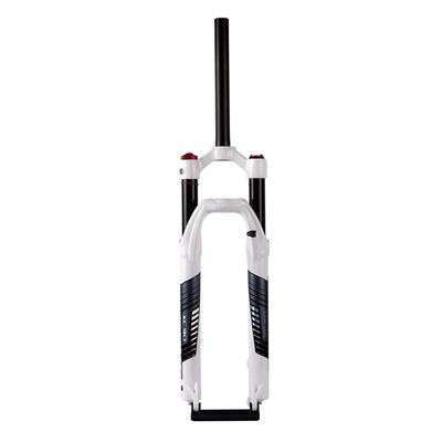 Jejy Disk Brakes Black 27.5/29inch MTB Bicycle Air Suspension Fork, Ultralight Front Forks Magnesium Alloy Manual Lockout (Shoulder Control) Mountain Bike Accessories (Color : White, Size : 27.5)