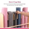 JLXJ 6 Yoga Mat Storage Holder Wood, Foam Roller Organizer Floor Display Stand, for Home Gym & Fitness Club Exercise Mat Organize view 4