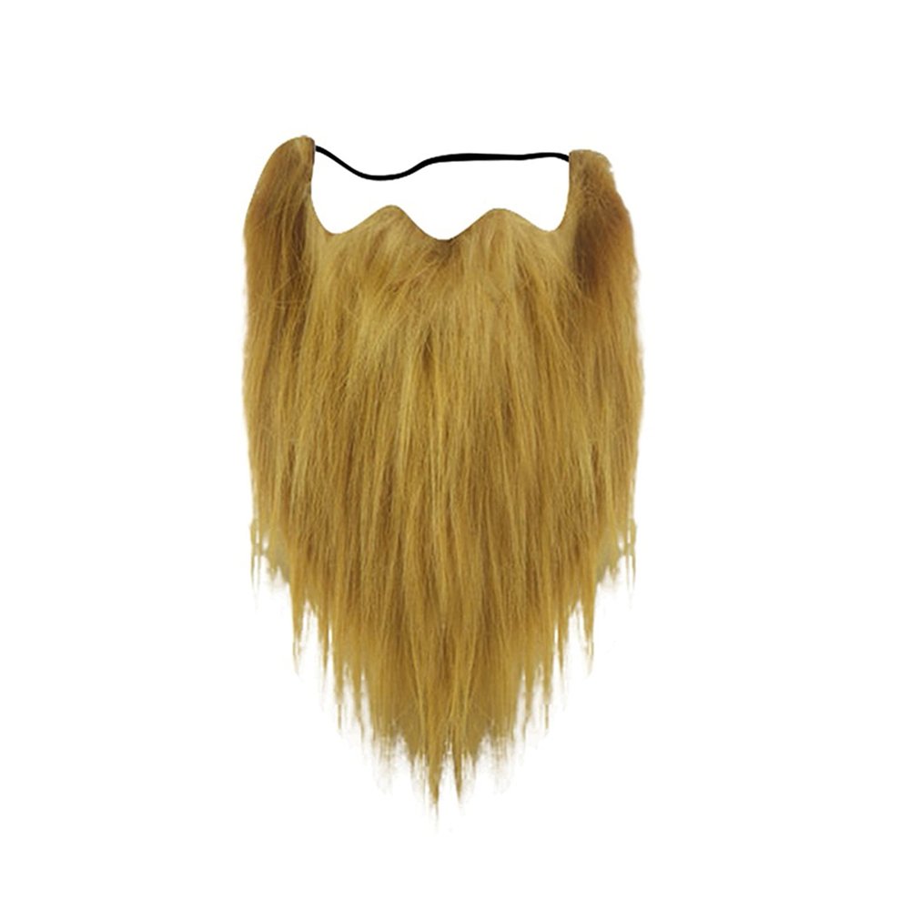 Flybloom Realistic Fake Beard Cosplay Grandpa Beard Artificial Facial Hair Halloween Beard Party Supplies(Brown)