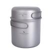 Boundless Voyage Titanium Pan Pot Set with Folding Handle Ultralight for Outdoor Camping Picnic Cooking Tableware Dishes 500ml(pan)+1500ml(Pot) A-Ti2051C view 1