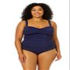 Anne Cole Plus - Twist Front Bandeaukini Swim Top Navy / 16W view 1