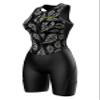 Sparx Women Triathlon Suit Tri Short Racing Cycling Swim Run (Medium, Broken Leafs) Black view 1