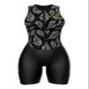 Sparx Women Triathlon Suit Tri Short Racing Cycling Swim Run (Medium, Broken Leafs) Black view 2