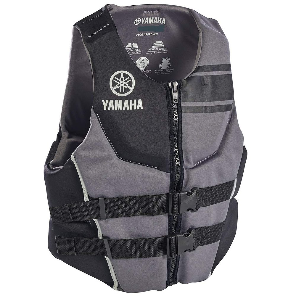 Yamaha Men's Black Neoprene Two-Buckle PFD Life Jacket Vest (Medium)