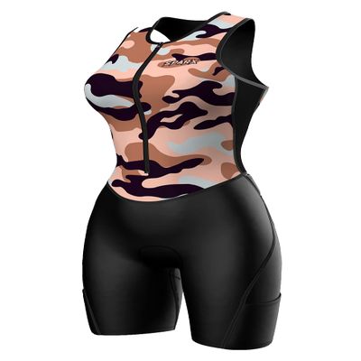 Sparx Women Triathlon Suit Tri Short Racing Cycling Swim Run (2XL, Rusty Pink)