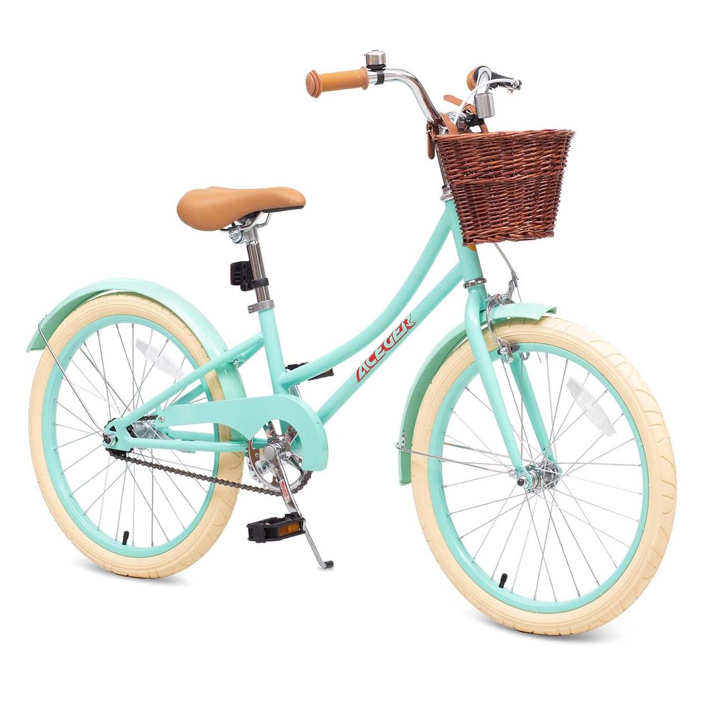 ACEGER Girls Bike with Basket, Kids Bicycle for 3-13 Years, Included Coaster Brake & Caliper Brake, 14 16 18 Inch with Training Wheels, 20 Inch with Kickstand but no Training Wheels