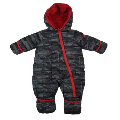 Snozu infant fleece lined quilted snowsuit (Charcoal Spalsh, 3-6 Month)