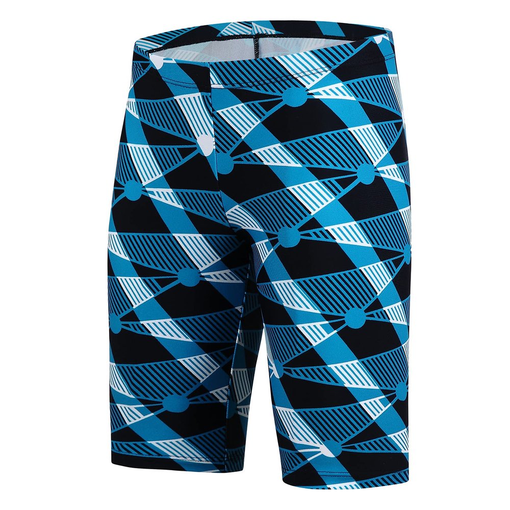 Xioker Boys Swim Jammers Kids Jammer for Swimming,Youth Boy Compression Swimming Jammer Trunks Boy Swim Shorts UPF50+(Blue Printed XS)