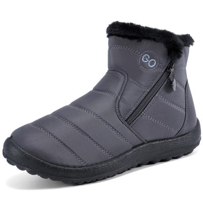 HARENCE Snow Boots for Women Winter Boot with Comfortable Warm Fur Lined Ankle Booties Outdoor Slip On Waterproof Short Boots