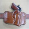 Azula Leather 2 Clip OWB Pancake Clip On Pistol Holster for Springfield Springfield 911 380 Pistol Tan Right Hand view 3