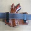 Azula Leather 2 Clip OWB Pancake Clip On Pistol Holster for Springfield Springfield 911 380 Pistol Tan Right Hand view 4