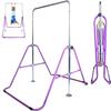 Gymnastics Bar Kids Home Training Kip Bar | Expandable Horizontal Kip Bar Folding Home Gym Equipment Boys and Girls | Junior Gymnastics Training Jungle Gym Monkey Bar Playground Gymnastic Bar Purple view 1
