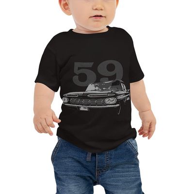 1959 Chevy Bel Air Classic Car Baby Jersey Short Sleeve Tee Black