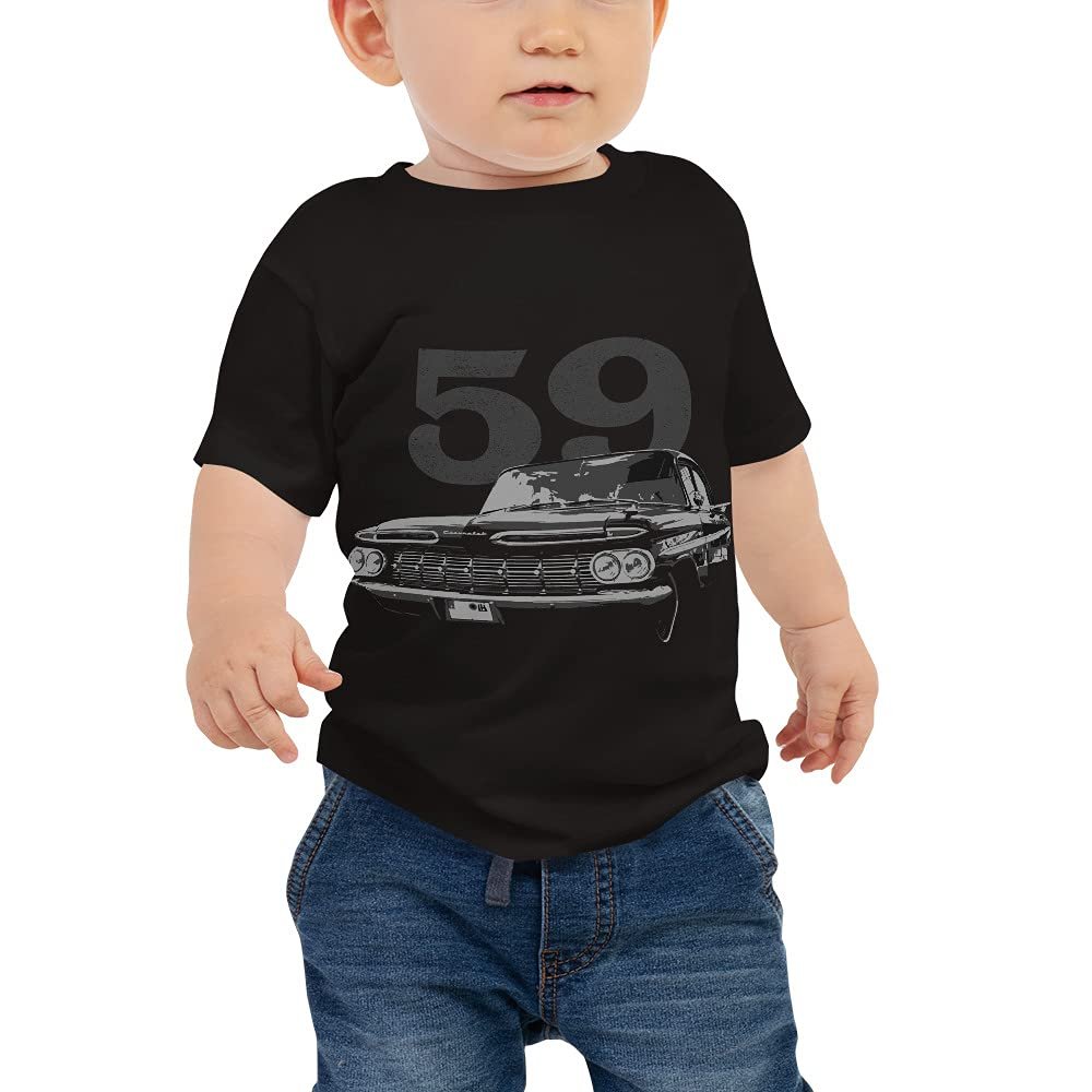 1959 Chevy Bel Air Classic Car Baby Jersey Short Sleeve Tee Black