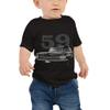 1959 Chevy Bel Air Classic Car Baby Jersey Short Sleeve Tee Black view 1