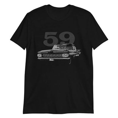 1959 Chevy Bel Air Classic Car Owner Short-Sleeve Unisex T-Shirt Black