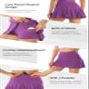 Betaven Pleated Tennis Skirts for Women with Pockets Build in Shorts Golf Skort High Waisted Athletic Running Activewear,A-Purple,XX-Large view 3