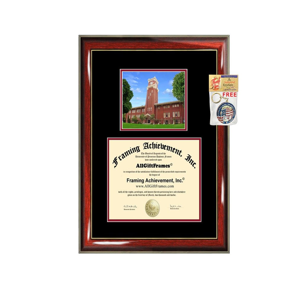 AllGiftFrames Diploma Frame Fits WSU Washington State University Diploma Campus Photo Custom Degree Framing Document Graduation Gift Graduate Certificate School Plaque Double Holder