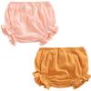 EISHOW Toddler Girls Boys 2-Pack Bloomers Newborn Kids Cotton Linen Shorts Unisex Floral Ruffle Bowknot Diaper Cover view 1