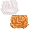 EISHOW Toddler Girls Boys 2-Pack Bloomers Newborn Kids Cotton Linen Shorts Unisex Floral Ruffle Bowknot Diaper Cover view 1