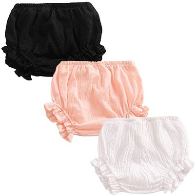 3PC Shorts Set Newborn Baby Girls Boys PP Pants Cotton Linen Blend Cute Floral Bloomers Triangle Shorts