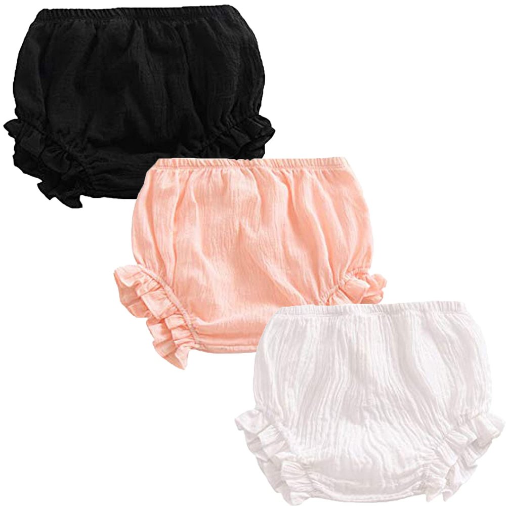 3PC Shorts Set Newborn Baby Girls Boys PP Pants Cotton Linen Blend Cute Floral Bloomers Triangle Shorts