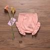 3PC Shorts Set Newborn Baby Girls Boys Pants Cotton Linen Blend Cute Floral Bloomers Infant Triangle Shorts Diaper Cover view 2