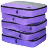 5pc Purple Large Packing Cubes for Suitcases - Travel Packing Organizers for Carry on Luggage Cubes set of 5 view 1