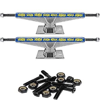 Venture Trucks Vincent Touzery V-Lights Polished Skateboard Trucks - 5.25" Hanger 8.0" Axle with 1" Raven Black Hardware - Bundle of 2 items