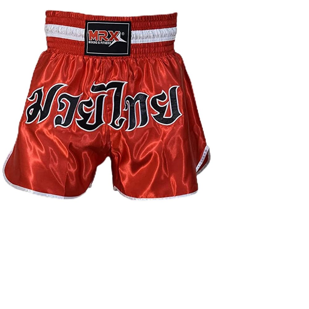 MRX Boxing Shorts for Men Training Fighting Muay Thai Shorts Boxing MMA BJJ Short Kickboxing Trunks Clothing Red Small