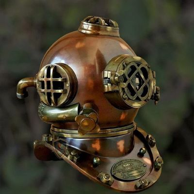 Antique Diving Helmet U.S Navy Mark V Brown Antique Divers Helmet