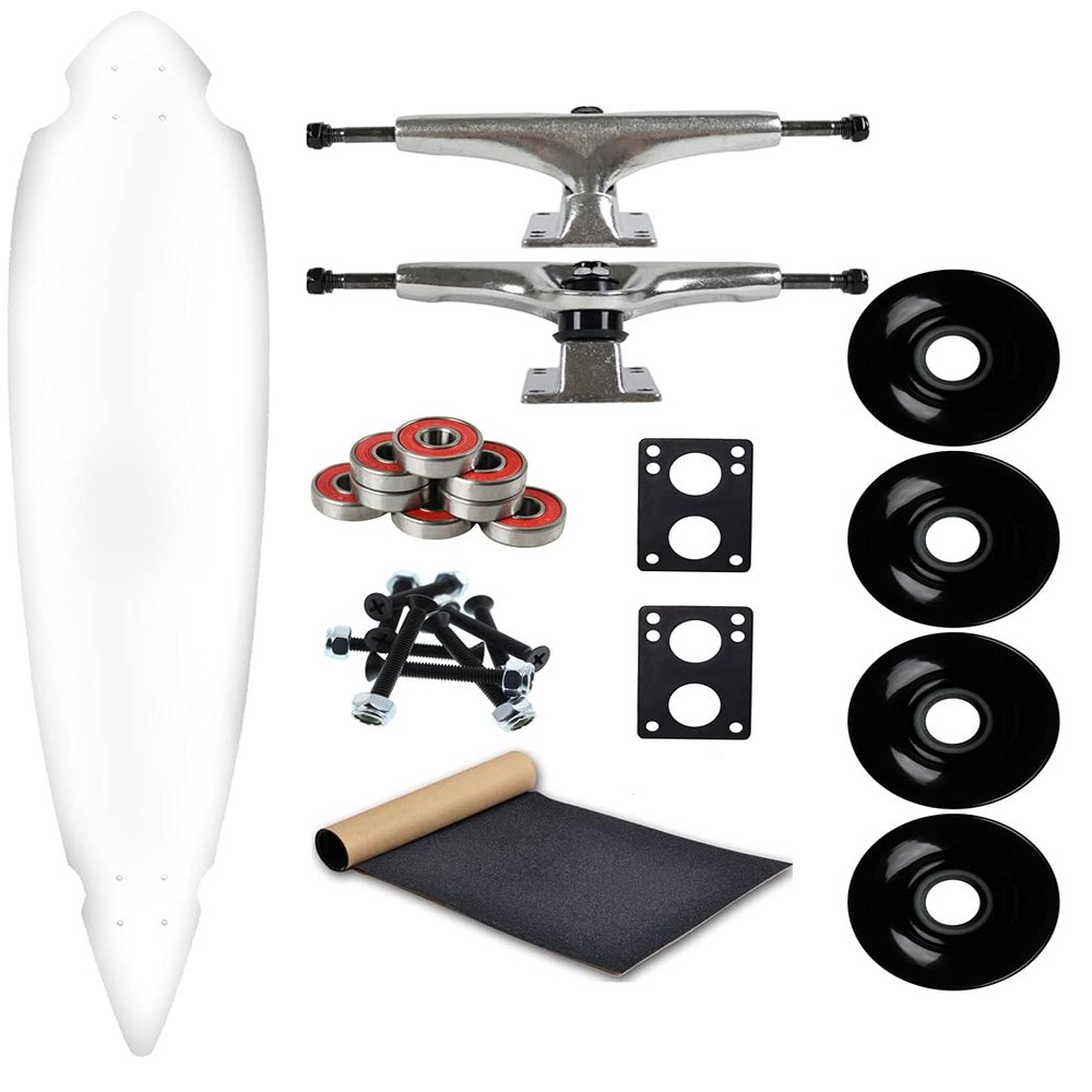Moose Longboard Complete 9" x 46" Concave Cut Out Pintail White