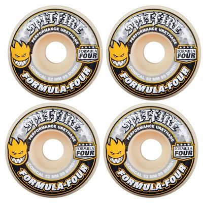 Spitfire Wheels Spitfire Skateboard Wheels 54mm F4 99A Conical Yellow Print