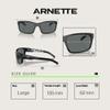 ARNETTE AN4202 226781 62MM Shiny Black/Polarized Dark Grey Rectangle Sunglasses for Men +BUNDLE with ACCESSORY EYEWEAR KIT view 3