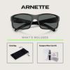 ARNETTE AN4202 226781 62MM Shiny Black/Polarized Dark Grey Rectangle Sunglasses for Men +BUNDLE with ACCESSORY EYEWEAR KIT view 4