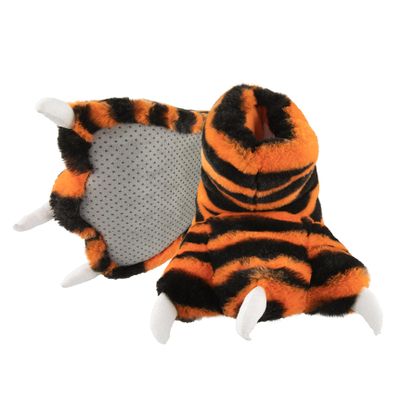 Lazy One Animal Paw Slippers for Kids and Adults, Fun Costume for Kids, Cozy Furry Slippers, Tiger