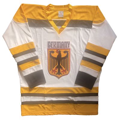 Tally Team Germany Hockey Jerseys - We Customize and Ship (White, Adult Small)