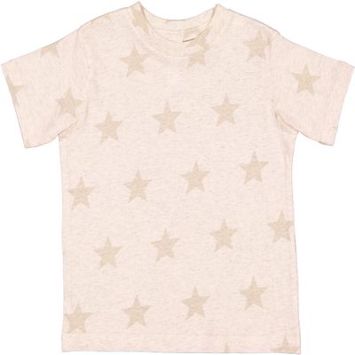 CODE FIVE Toddler Five Star Soft Cotton Crew Neck Tee 3029, Natural Heather Star, 2