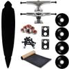 Moose Longboard Complete 9" x 46" Concave Cut Out Pintail Black view 1