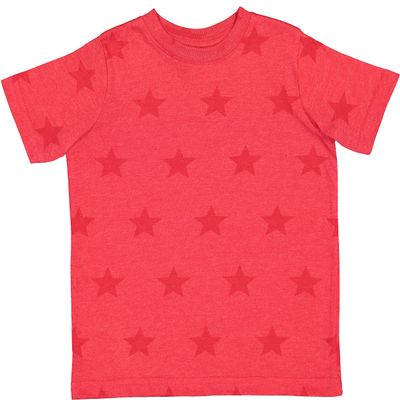 CODE FIVE Toddler Five Star Soft Cotton Crew Neck Tee 3029, Red Star, 2