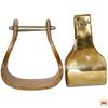 HILASON Brass Bounded Wooden Stirrups Pair with 5.5 in Height Western | Aluminum Leather Endurance Angled Padded view 1