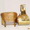 HILASON Brass Bounded Wooden Stirrups Pair with 5.5 in Height Western | Aluminum Leather Endurance Angled Padded view 4