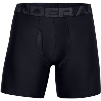 Under Armour Men's Tech 6-inch Boxerjock 2-Pack, Black (001)/Black, X-Small