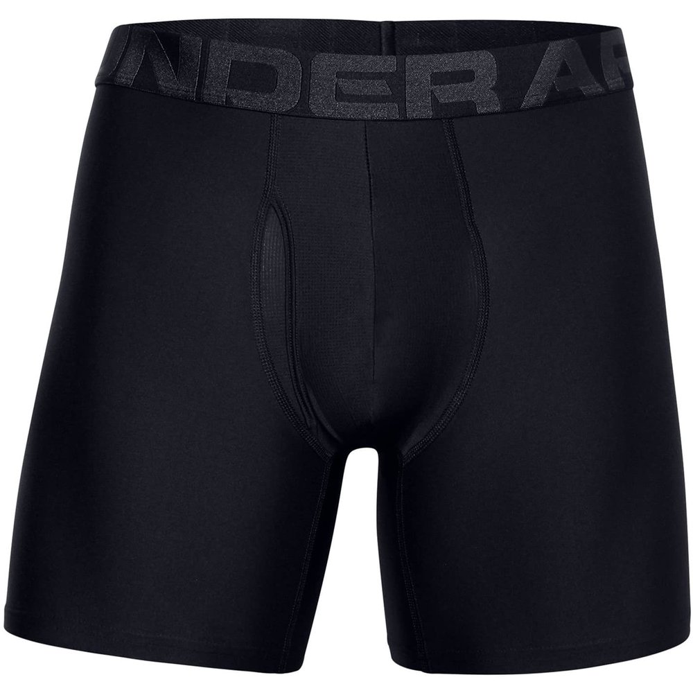 Under Armour Men's Tech 6-inch Boxerjock 2-Pack, Black (001)/Black, X-Small