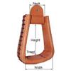 HILASON Nickle Plated Wooden Horse Saddle Stirrups Pair Western | Aluminum Leather Endurance Angled Padded view 3