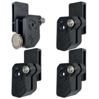 Black Scorpion Gear Ambidextrous Double Stack Magazine Pouch w/ 1x Magnet fits 9mm .40 SW Magazines - 4 Pcs (Black)