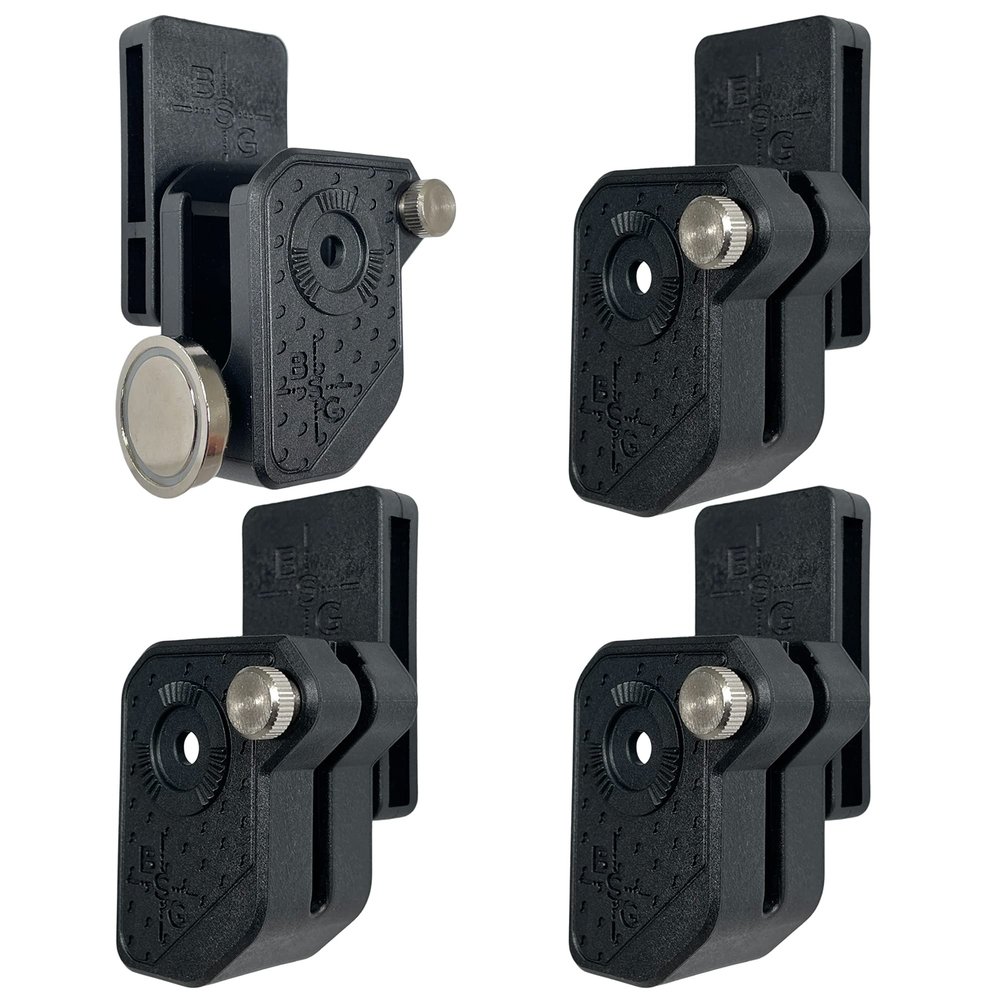 Black Scorpion Gear Ambidextrous Double Stack Magazine Pouch w/ 1x Magnet fits 9mm .40 SW Magazines - 4 Pcs (Black)