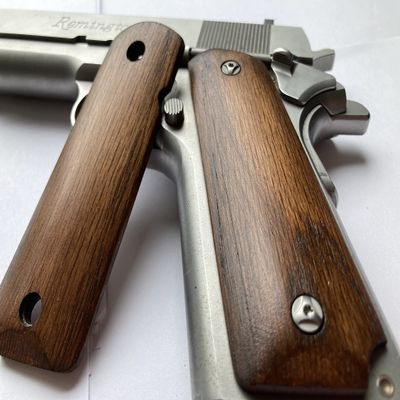 1911 Smooth Grain Grips. Full Size. Walnut Stain.
