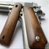 1911 Smooth Grain Grips. Full Size. Walnut Stain. view 1